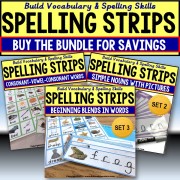 Vocabulary Spelling Strips BUNDLE Autism and Special Education Resource